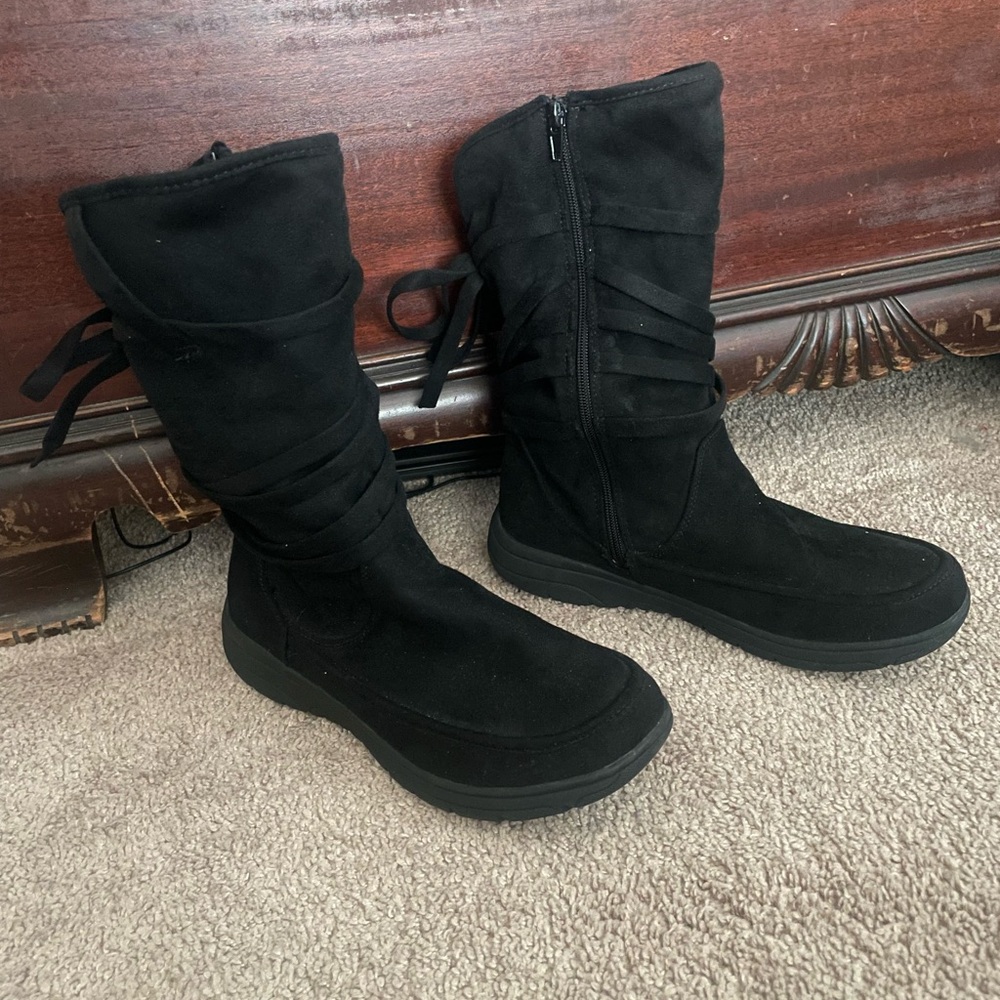 Womens Roebucks & Co Black Suede Boots